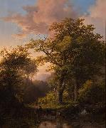 Johann Bernhard Klombeck A Forest Scene oil painting artist
